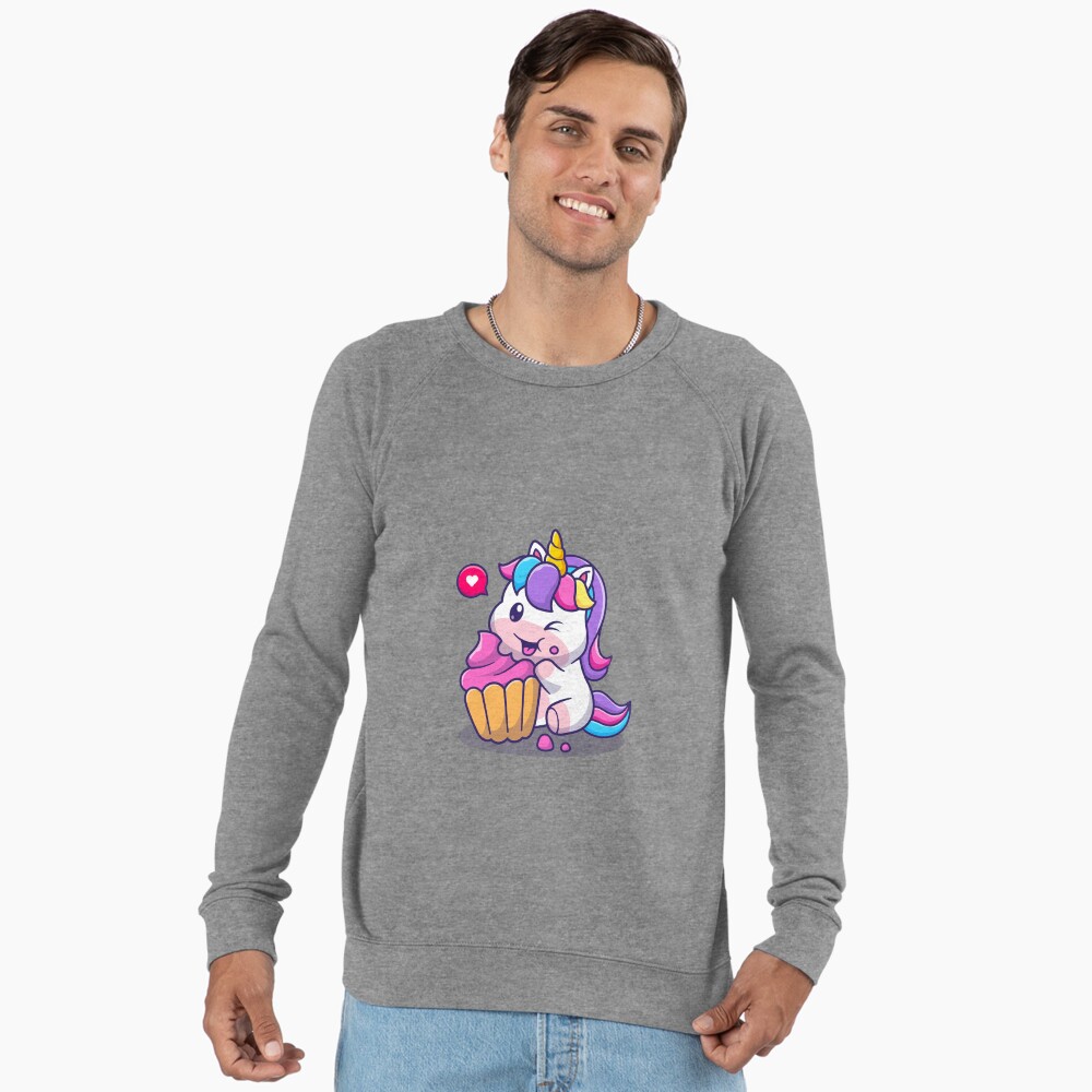 Super Cute Unicorn Eating Cake Hoodies & Sweats design by HackerLooks