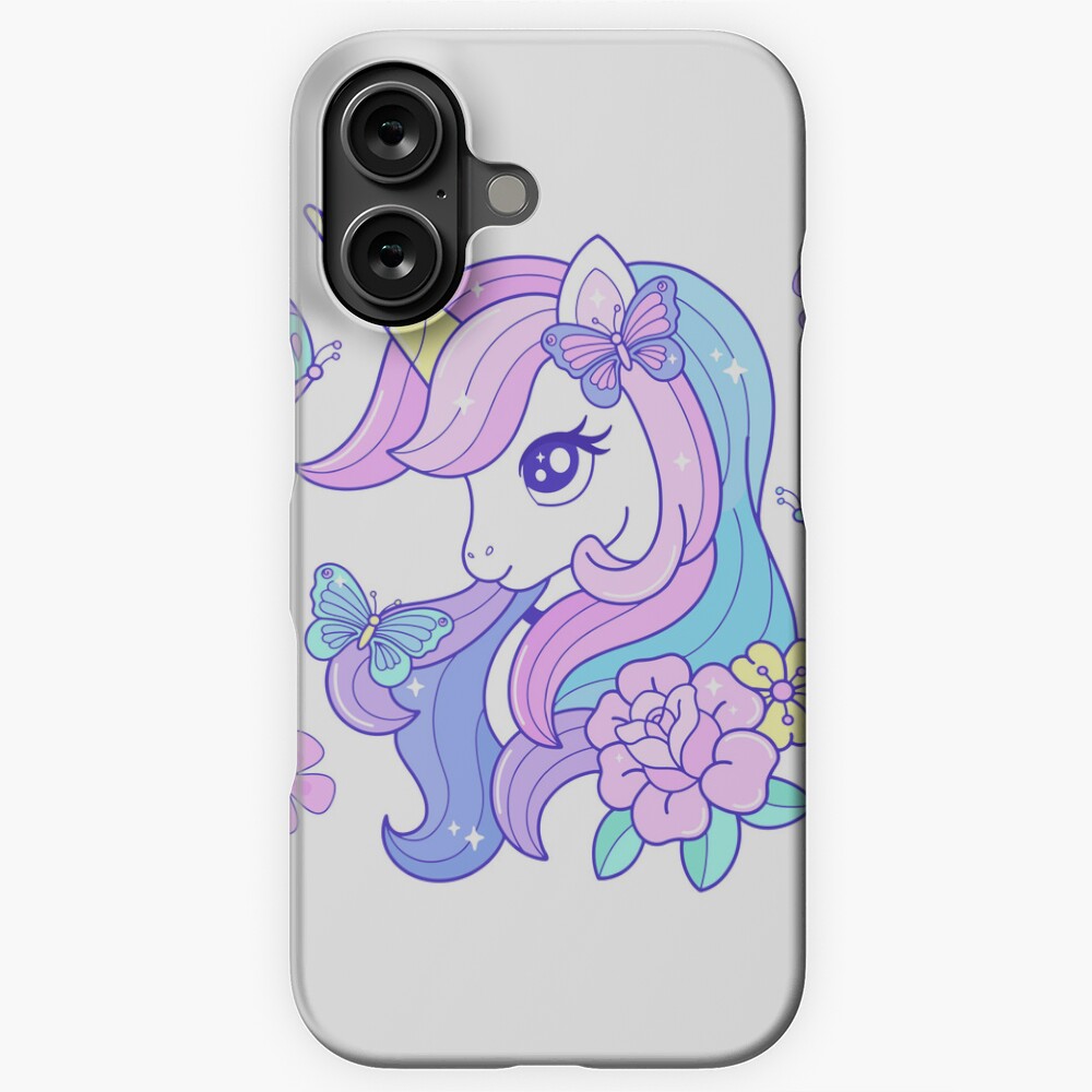 Beautiful Unicorn Butterfly & Flowers iPhone Snap Case - unicorn fantasy design by HackerLooks