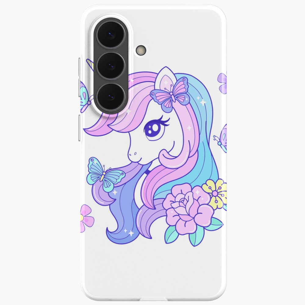 Beautiful Unicorn Butterfly & Flowers Samsung Galaxy Soft Case - unicorn fantasy design by HackerLooks