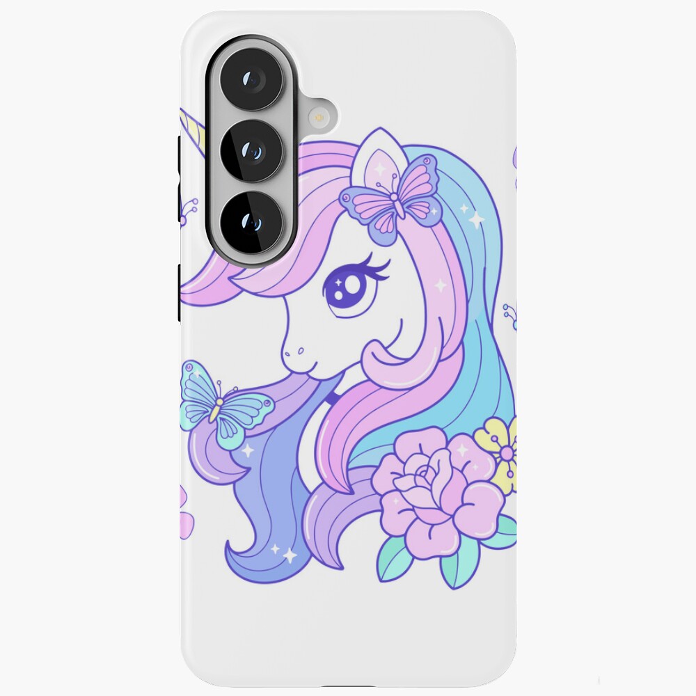 Beautiful Unicorn Butterfly & Flowers Samsung Galaxy Tough Case - unicorn fantasy design by HackerLooks