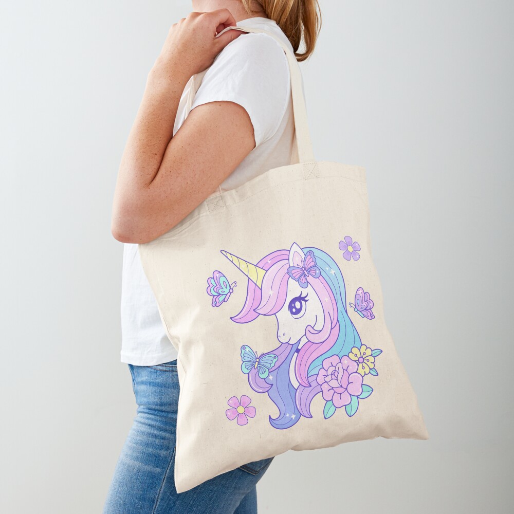 Beautiful Unicorn Butterfly & Flowers Bags design by HackerLooks