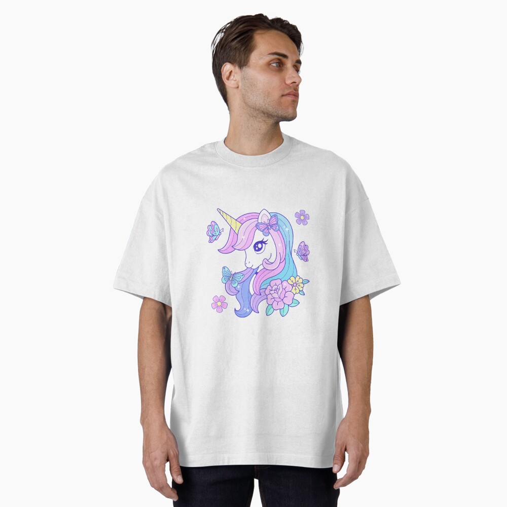 Beautiful Unicorn Butterfly & Flowers T-Shirts design by HackerLooks