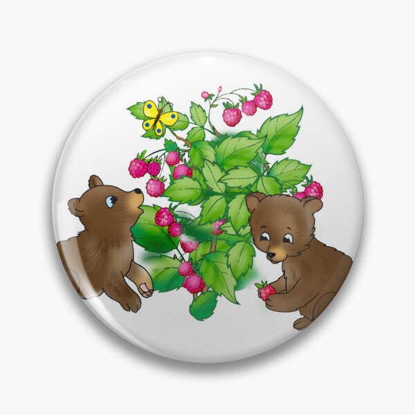 Artikelvorschau, Cartoon-Bärenjunge auf einem Hintergrund aus Himbeeren und Blumen entworfen und verkauft von sonaadalian.