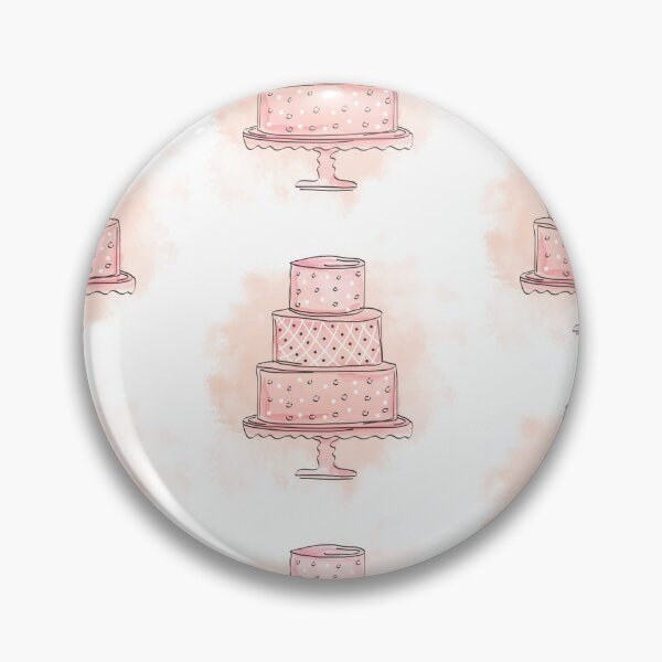 Item preview, Peach Color Watercolor Draft Style Cake Logo Design designed and sold by Angela Cini.