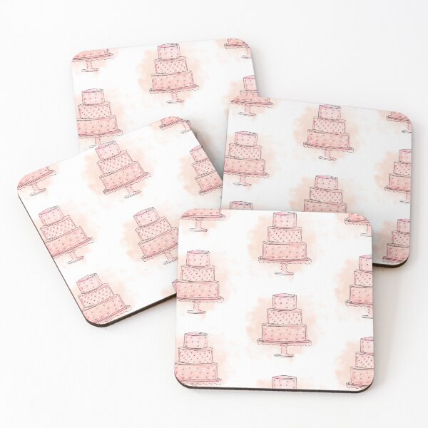 Item preview, Peach Color Watercolor Draft Style Cake Logo Design designed and sold by Angela Cini.