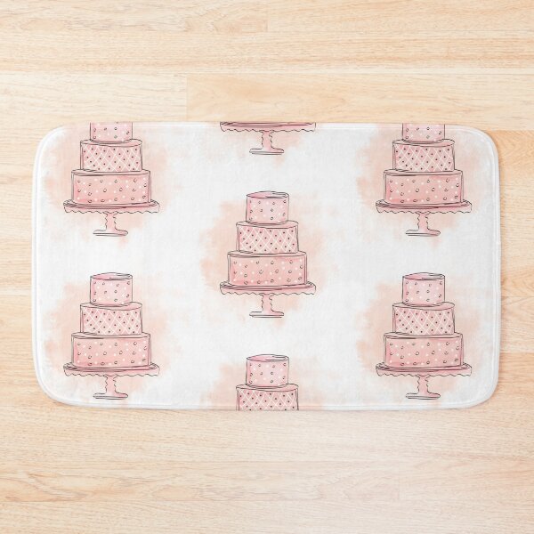 Item preview, Peach Color Watercolor Draft Style Cake Logo Design designed and sold by Angela Cini.