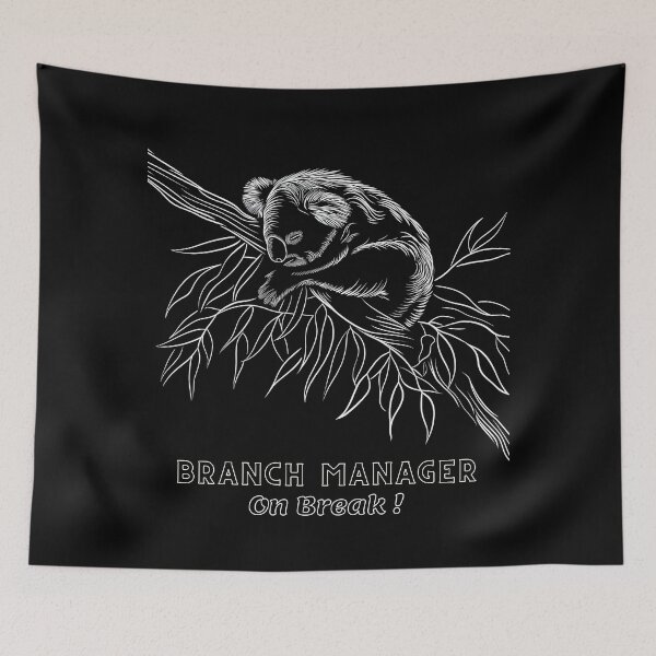 Item preview, "Line Art Levity: 'BRANCH MANAGER On Break' koala Tee designed and sold by Moisky Patterns.