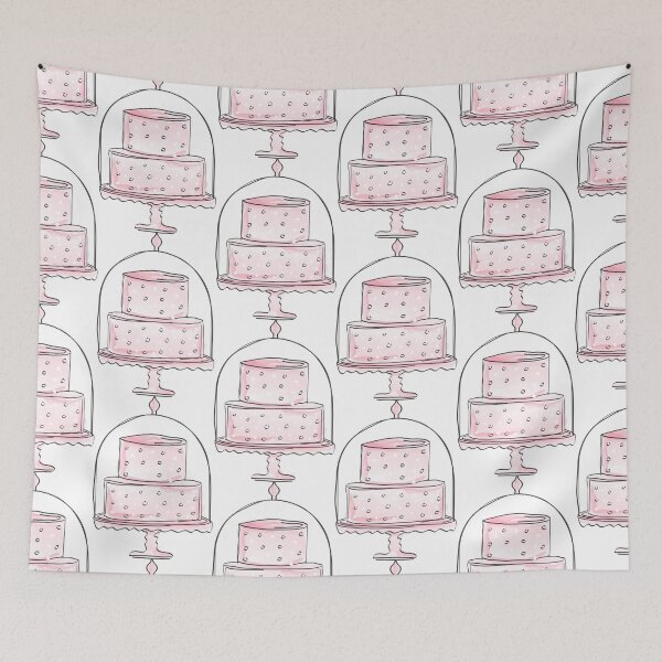 Item preview, Cute Pink Watercolor Draft Style Cake Logo Design for Bakery designed and sold by Angela Cini.