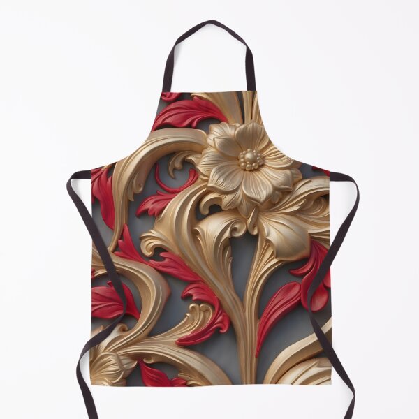 Item preview, Flowers in gold and red - pattern #15 designed and sold by GoldenEraArt.