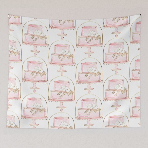 Item preview, Cute Pink Watercolor Draft Style Cake Logo Design for Bakery designed and sold by Angela Cini.