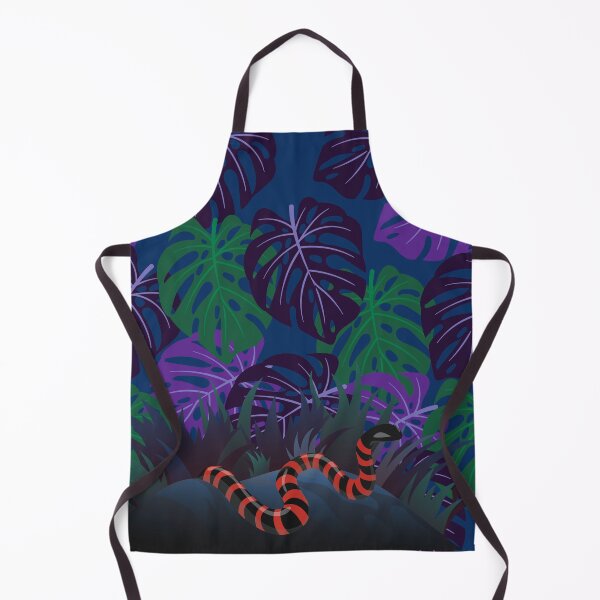 Item preview, Striped snake in jungle large leaves designed and sold by BritishDelights.