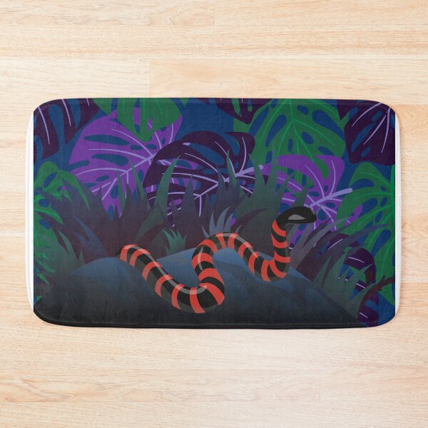 Item preview, Striped snake in jungle large leaves designed and sold by BritishDelights.