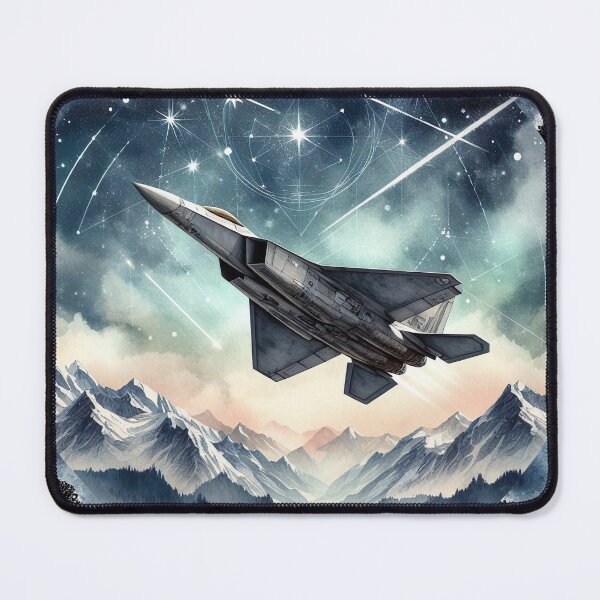 Item preview, Patriotic Starry Skies - Fighter Jet Mountains designed and sold by MnDShirts.