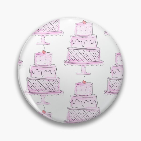 Item preview, Cute Pink Watercolor Draft Style Cake Logo Design for Bakery designed and sold by Angela Cini.