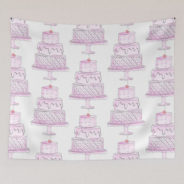 Item preview, Cute Pink Watercolor Draft Style Cake Logo Design for Bakery designed and sold by Angela Cini.