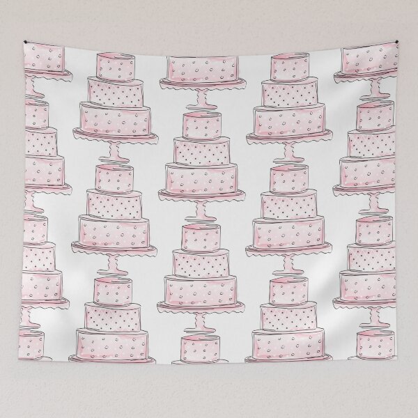 Item preview, Cute Pink Watercolor Draft Style Cake Logo Design for Bakery designed and sold by Angela Cini.