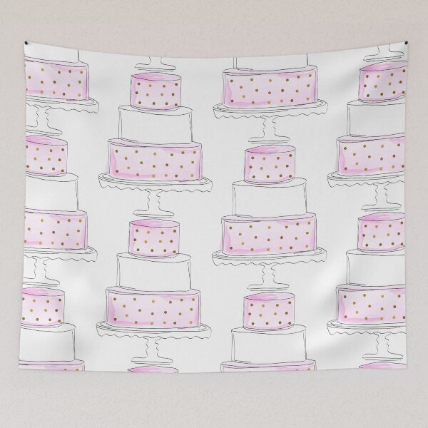 Item preview, Cute Pink Watercolor Draft Style Cake Logo Design for Bakery designed and sold by Angela Cini.