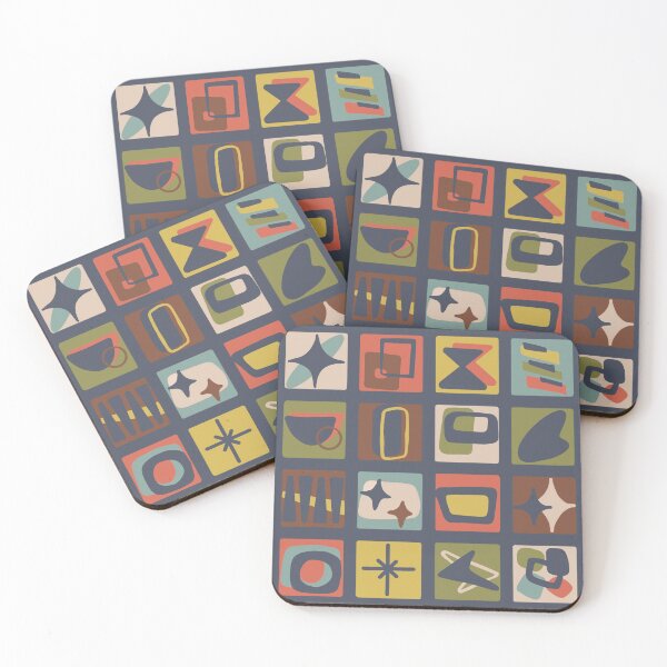 Item preview, Mid Century Modern Patches in Muted Jewel Tones designed and sold by Unhinged Heather.
