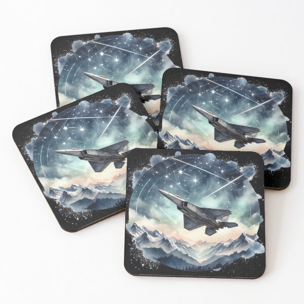 Item preview, Patriotic Starry Skies - Fighter Jet Mountains designed and sold by MnDShirts.