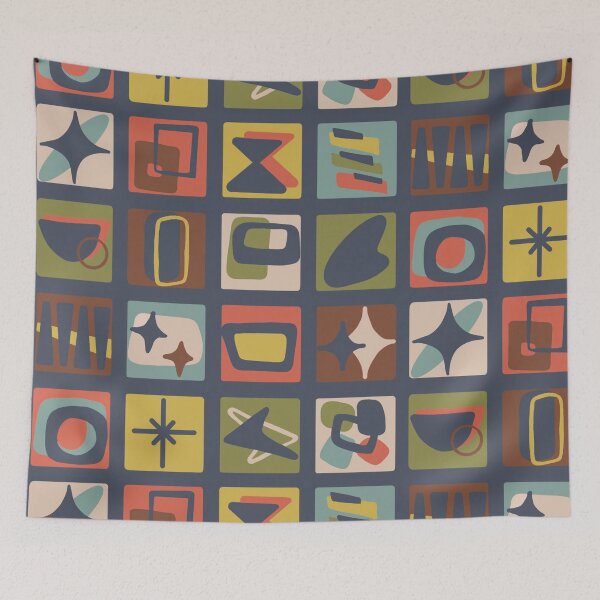 Item preview, Mid Century Modern Patches in Muted Jewel Tones designed and sold by Unhinged Heather.