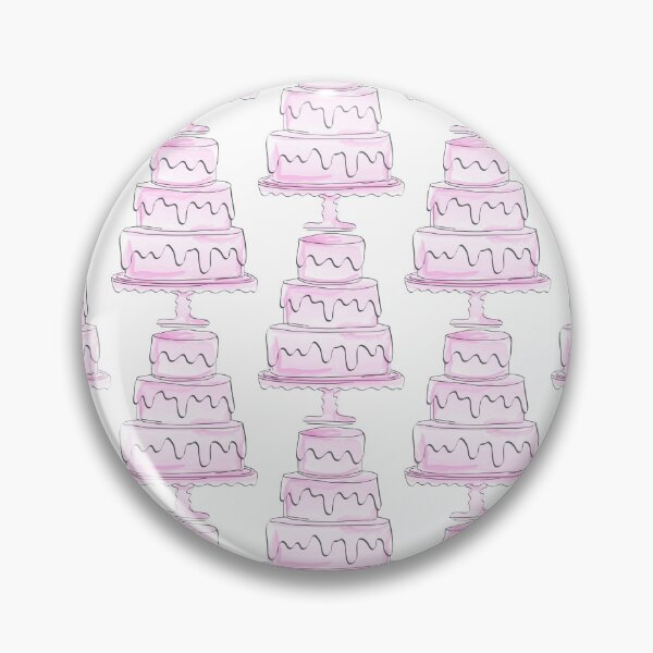 Item preview, Cute Pink Watercolor Draft Style Cake Logo Design for Bakery designed and sold by Angela Cini.