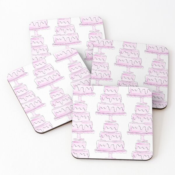 Item preview, Cute Pink Watercolor Draft Style Cake Logo Design for Bakery designed and sold by Angela Cini.