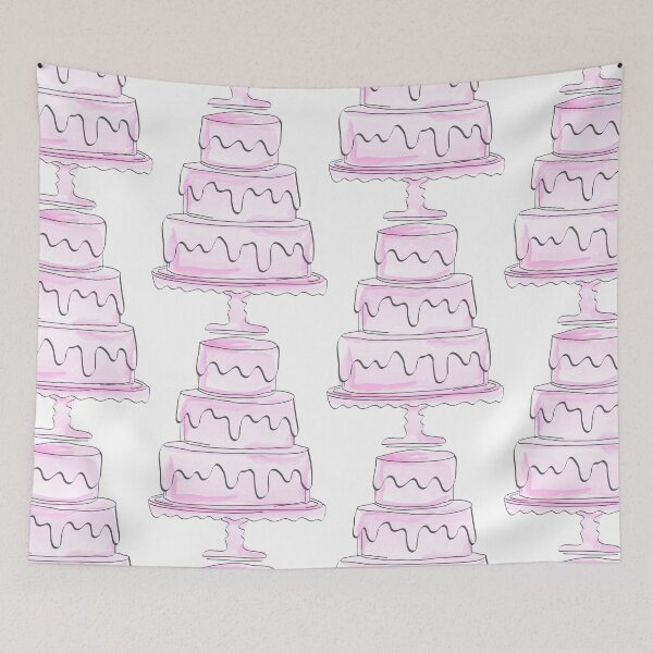 Item preview, Cute Pink Watercolor Draft Style Cake Logo Design for Bakery designed and sold by Angela Cini.