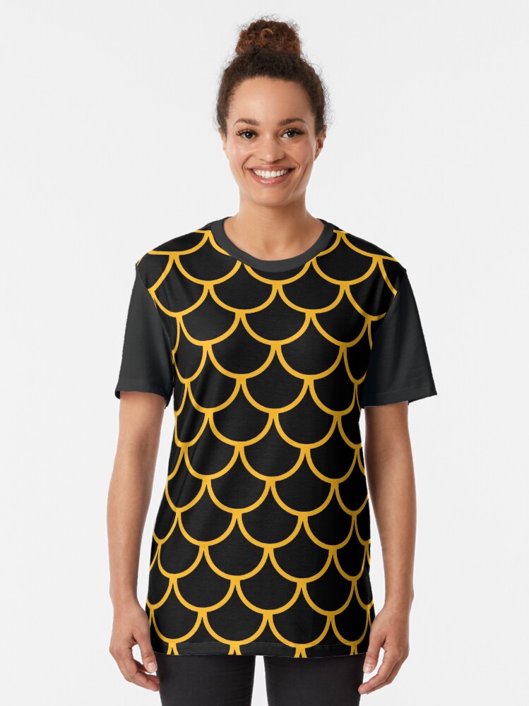"Black & Gold Fish Scales Pattern" Tshirt by MilitaryCandA Redbubble