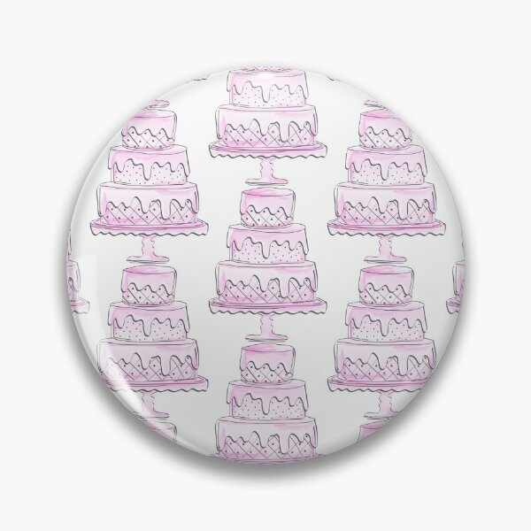 Item preview, Cute Pink Watercolor Draft Style Cake Logo Design for Bakery designed and sold by Angela Cini.