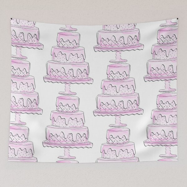 Item preview, Cute Pink Watercolor Draft Style Cake Logo Design for Bakery designed and sold by Angela Cini.