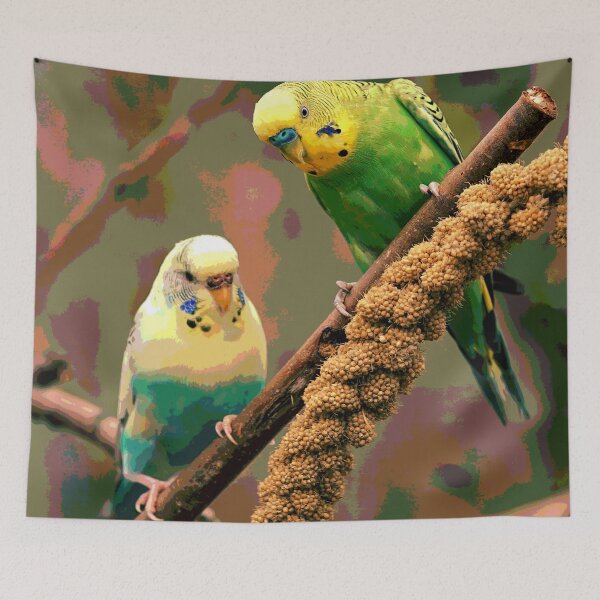 Item preview, Two Parakeets designed and sold by KingdomWildlife.