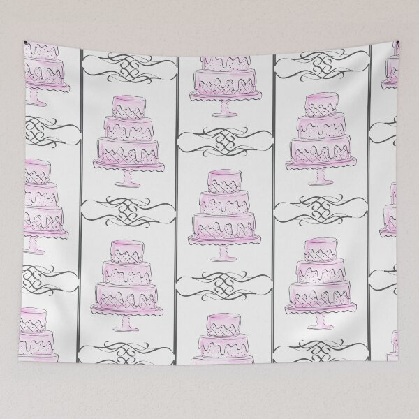Item preview, Cute Pink Watercolor Draft Style Cake Logo Design for Bakery designed and sold by Angela Cini.