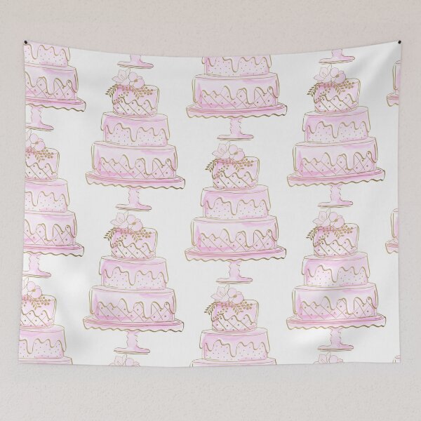 Item preview, Cute Pink Watercolor Draft Style Cake Logo Design for Bakery designed and sold by Angela Cini.