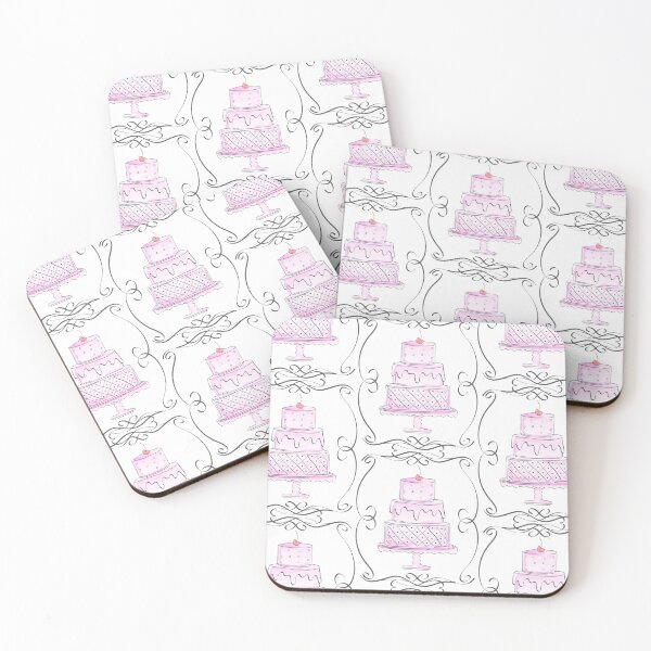 Item preview, Cute Pink Watercolor Draft Style Cake Logo Design for Bakery designed and sold by Angela Cini.