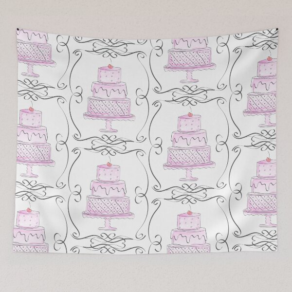 Item preview, Cute Pink Watercolor Draft Style Cake Logo Design for Bakery designed and sold by Angela Cini.