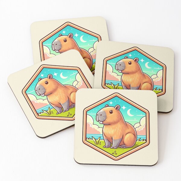 Item preview, Capybara Cartoon Illustration South America Cute designed and sold by CoffeeIsATrip.
