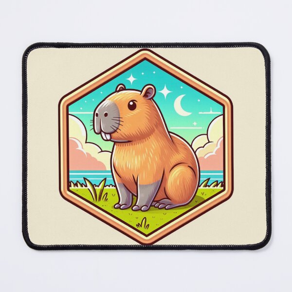 Item preview, Capybara Cartoon Illustration South America Cute designed and sold by CoffeeIsATrip.
