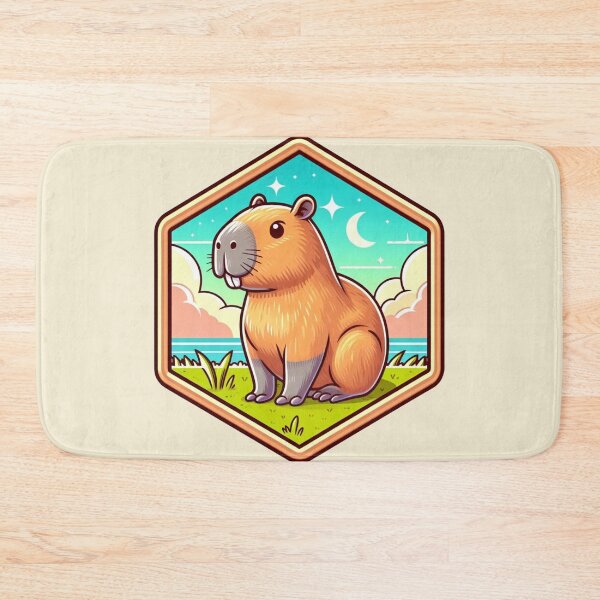 Item preview, Capybara Cartoon Illustration South America Cute designed and sold by CoffeeIsATrip.