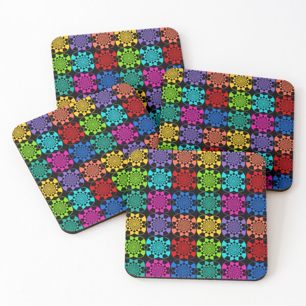Item preview, Neon Glow Modern Geometric Seamless Pattern on Black designed and sold by Sharon Schwalbe.