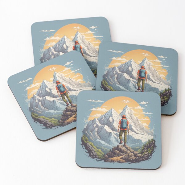 Item preview, Mountain Explorer: Hiker Adventure Vector Art T-Shirt Design designed and sold by RedArtG09.