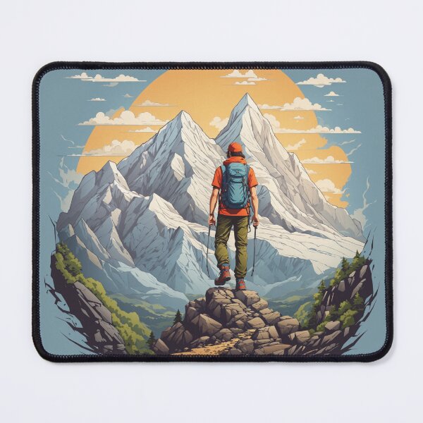 Item preview, Mountain Explorer: Hiker Adventure Vector Art T-Shirt Design designed and sold by RedArtG09.
