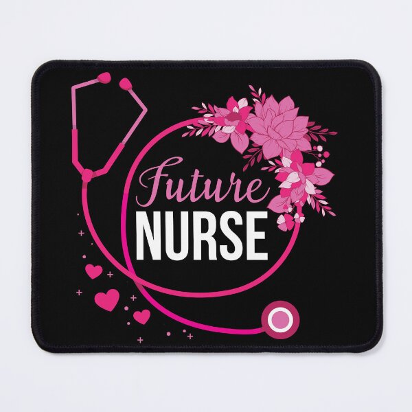 Item preview, Future Nurse Pink with Flowers, Hearts and Stethoscope  designed and sold by NawalMagdy.