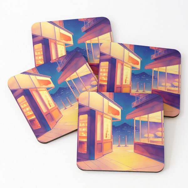Item preview, Evening cityscape, warm lights, serene atmosphere, empty streets. designed and sold by ArtComixHaven.