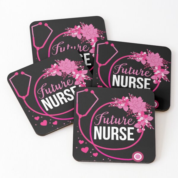 Item preview, Future Nurse Pink with Flowers, Hearts and Stethoscope  designed and sold by NawalMagdy.