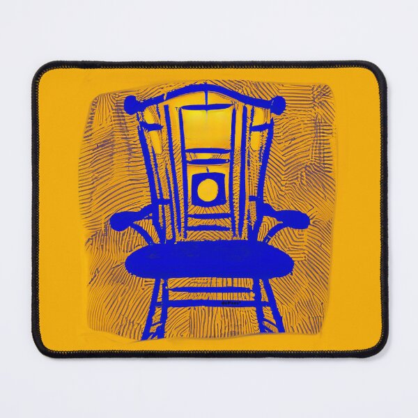 Item preview, ABSTRACT BLUE CHAIR ON ORANGE BACKGROUND - dePace' designed and sold by mrpropcake.