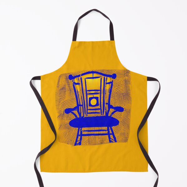 Item preview, ABSTRACT BLUE CHAIR ON ORANGE BACKGROUND - dePace' designed and sold by mrpropcake.