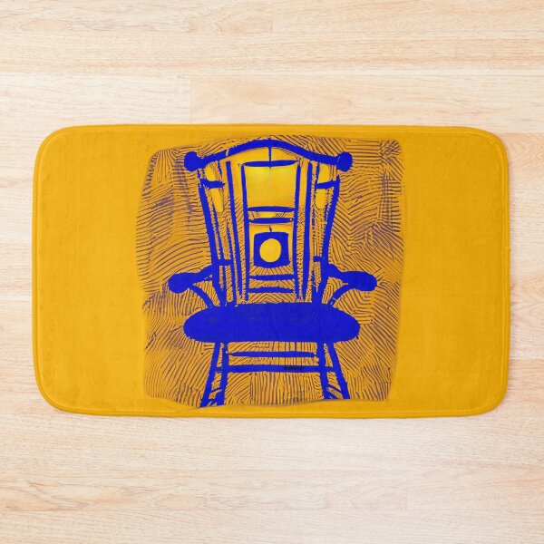 Item preview, ABSTRACT BLUE CHAIR ON ORANGE BACKGROUND - dePace' designed and sold by mrpropcake.