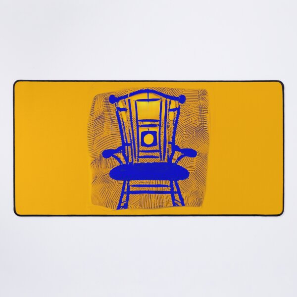 Item preview, ABSTRACT BLUE CHAIR ON ORANGE BACKGROUND - dePace' designed and sold by mrpropcake.
