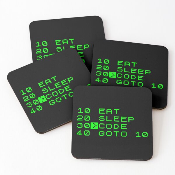 Artikelvorschau, Eat Sleep Code – Retro-Computerprogrammierung entworfen und verkauft von Ellis Wright.