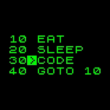 Artwork thumbnail, Eat Sleep Code - Retro Computer Programming by Ellis Wright